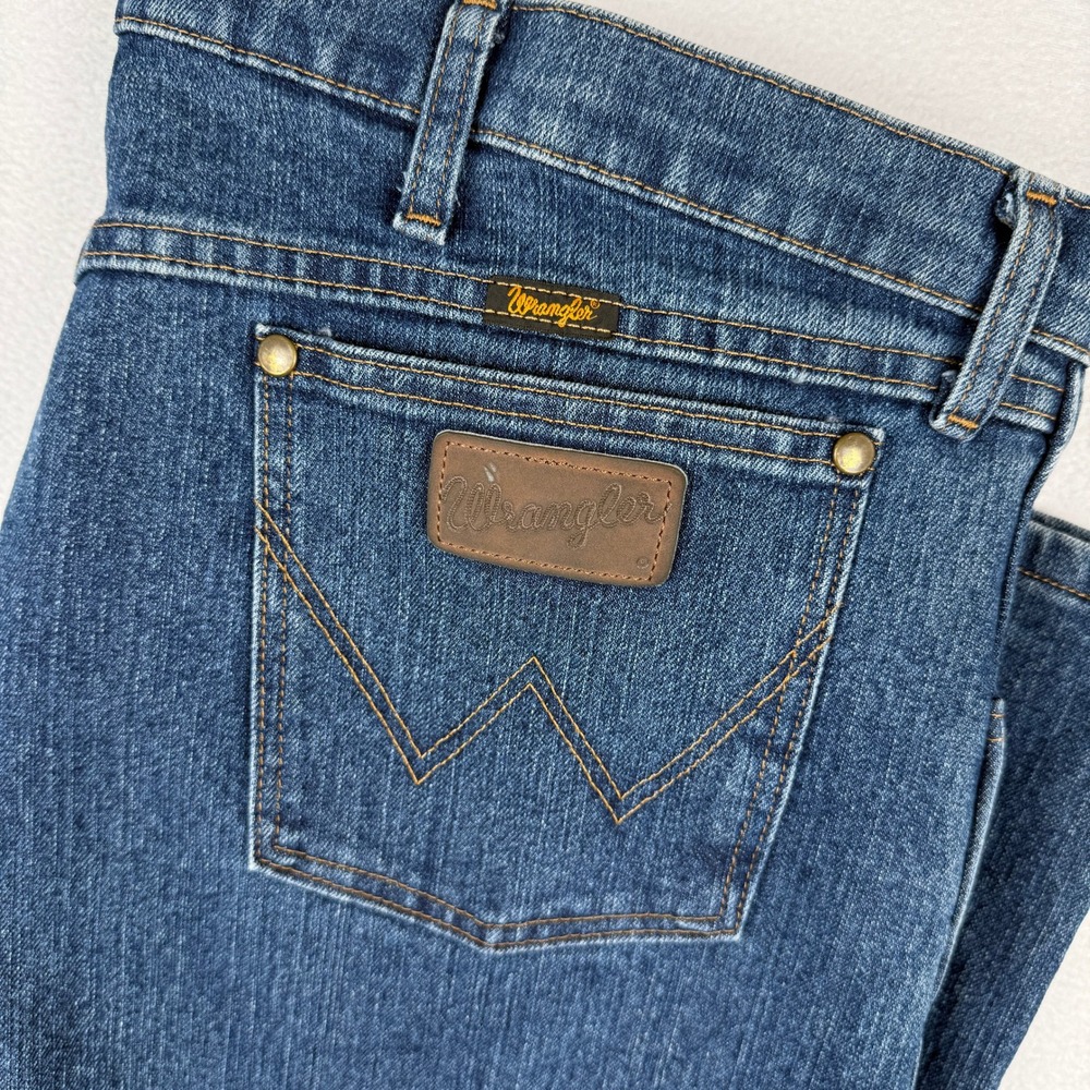 Wrangler Advanced Comfort Jeans Mens 42x34 Blue Regular Fit Denim 1047MACMS